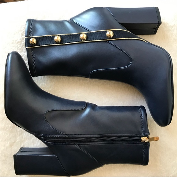 Mark Fisher Navy Booties - Picture 1 of 8